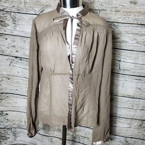 City Unltd. Long Sleeve Shirt Size 10 100% Silk NWT Reg $79.00